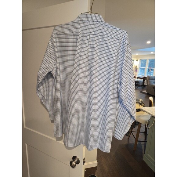 #70 LL Bean Shirt Mens 17-33 Long Sleeve Button Check Wrinkle Resistant 0 DBK7 - Picture 4 of 4